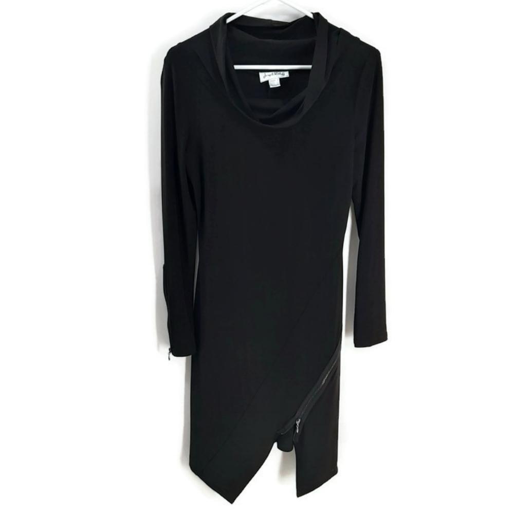 Joseph Ribkoff black zipper sheath dress sx 8